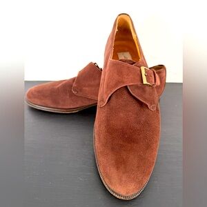 Brown Suede Monk Strap 
Oxfords. Mezlan. Size 9 1/2. Very Good Condition.